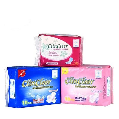 Protections quotidiennes jetables d'utilisation de serviettes hygiéniques pures antimicrobiennes blanches de coton