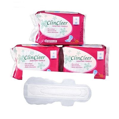 Protections sanitaires de coton 280mm pur jetable pour la peau sensible