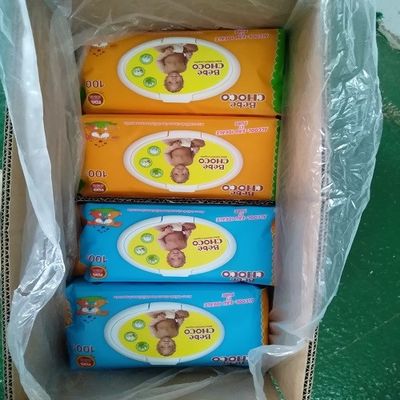 Chiffons humides de bébé blanc d'ODM d'OEM