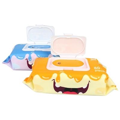 Chiffons humides 100pcs de bébé pur de modèle de plaine non toxiques aucun colorant